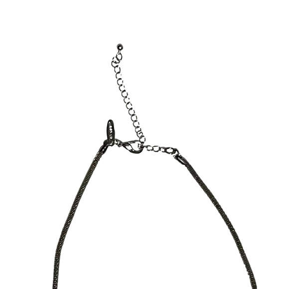 Avenue Women's Silver-Tone Metal Curved 1/2 Tube & Tube Chain Necklace - Picture 9 of 12